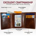 BULL GUARD Men's Genuine Leather Trifold Wallet