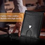 Mens Slim RFID Blocking Carbon Fiber Wallet - Black