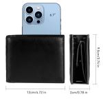 Men's Black Leather Bifold Wallet with RFID Blocking