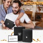 Mens Slim RFID Blocking Carbon Fiber Wallet - Black