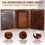 BULL GUARD Men's Genuine Leather Trifold Wallet