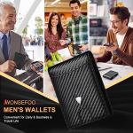 Mens Slim RFID Blocking Carbon Fiber Wallet - Black