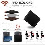 Men's Black Leather Bifold Wallet with RFID Blocking