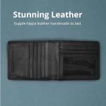 Slim RFID Blocking Men's Wallet in Charcoal Black