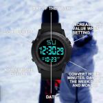 Men's Waterproof Digital Watch with LED Alarm