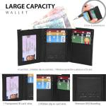 Men's RFID Blocking Leather Trifold Wallet - Black