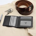 Slim RFID Blocking Men's Wallet in Charcoal Black