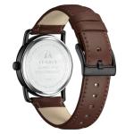Men’s Waterproof Analog Leather Watch - Dark Brown