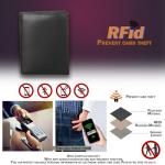 Men's RFID Blocking Leather Trifold Wallet - Black