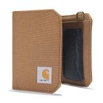 Carhartt Men’s Durable Trifold Wallet - Leather & Canvas