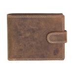 Brown Distressed Leather Wallet for Men with RFID Blocking