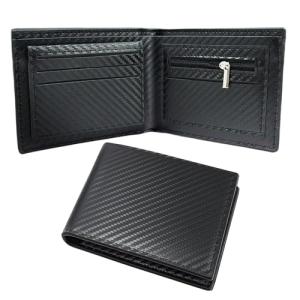Slim Bifold Leather Wallet for Men with Coin Pocket