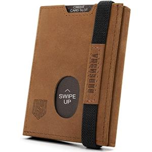 Genuine Leather Slim Wallet with RFID Protection