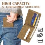 Minimalist Brown PU Bifold Wallet for Men & Women