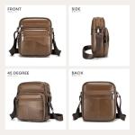 Men's Brown Leather Messenger Shoulder Bag