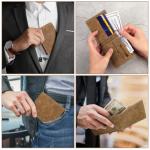 Minimalist Brown PU Bifold Wallet for Men & Women