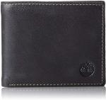 Timberland Men's Black Leather Wallet with Flip Pocket