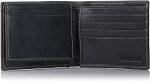 Timberland Men's Black Leather Wallet with Flip Pocket