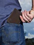 Timberland Men's Black Leather Wallet with Flip Pocket