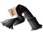 Men's Thick Cashmere Scarf - Black & Grey Stripes