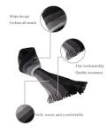 Men's Thick Cashmere Scarf - Black & Grey Stripes