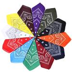 12 Pack Paisley Print Bandana Head Scarves
