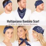 Blue Cotton Bandanas for Everyone - Navy Paisley