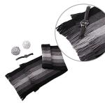 Men's Thick Cashmere Scarf - Black & Grey Stripes