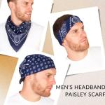 Blue Cotton Bandanas for Everyone - Navy Paisley