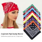 12 Pack Paisley Print Bandana Head Scarves