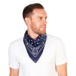 Blue Cotton Bandanas for Everyone - Navy Paisley