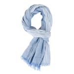 Men's Light Blue Striped Cotton Linen Scarf