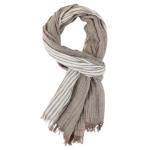 Men's Light Blue Striped Cotton Linen Scarf