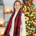 Stylish Red Plaid Scarf for All Seasons