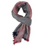 Men's Light Blue Striped Cotton Linen Scarf