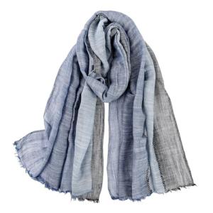 Men's Soft Cotton Linen Scarf - Navy Black