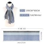 Men's Soft Cotton Linen Scarf - Navy Black