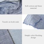 Men's Soft Cotton Linen Scarf - Navy Black