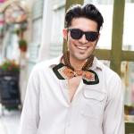 Men's Lightweight Satin Silk-Like Scarf Set