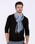 Men's Soft Cotton Linen Scarf - Navy Black
