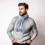 Men's Soft Cotton Linen Scarf - Navy Black