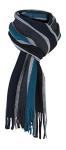 Giovanni Cassini Men's Striped Winter Scarf - Turquoise Grey