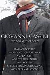 Giovanni Cassini Men's Striped Winter Scarf - Turquoise Grey