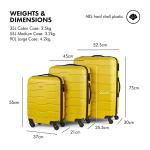 Mustard 3-Piece Lightweight Wheeled Luggage Set