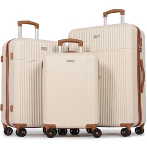 Lightweight ABS Hard Shell Luggage Set - White