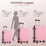 SHOWKOO 3-Piece Expandable Hard Shell Suitcase Set