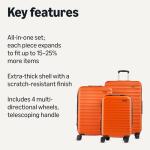 Amazon Basics Burnt Orange 3-Piece Luggage Set