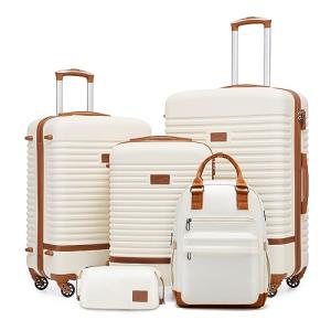 5-Piece COOLIFE Luggage Set with Backpack & Toiletry Bag