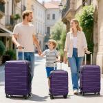 Coolife 3-Piece Hard Shell Suitcase Set