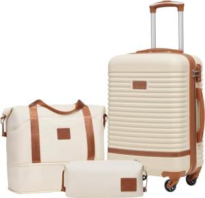 Lightweight Coolife Hard Shell Cabin Suitcase Set